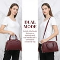 thumbnail image 2 of INSPIRE CHIC Vegan Leather Purse Bags Top Handle Dome Satchel Bag with Strap for Women Burgundy, 2 of 6