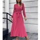 thumbnail image 1 of Vestido largo de mujer Nikou corte A escote en V plisado S M L XL 2XL, 1 of 6