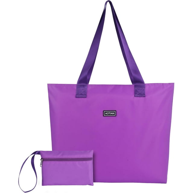 AOTIAN Heavy Duty 20 Liter Reusable Grocery Bags, Thickened Tear-Resistant Polyester Fabric Foldable Machine Washable Shopping Bags, Zipper Closure Water-Resistant Large Tote Bag Travel Gym Beach Bag