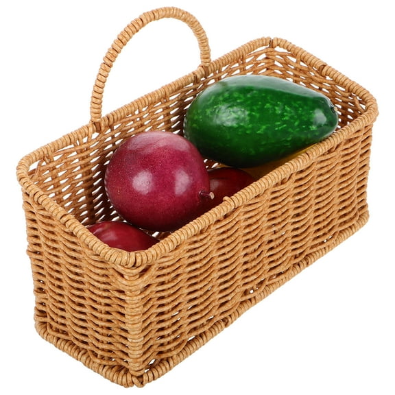 WHAMVOX Wall Mounted Rattan Storage Basket Wicker Hanging Basket for Kitchen Boho Style Wall Basket for Fruit Vegetables