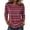 Deep Red, variant on JULMCOMO Shirts for Women Striped Crew Neck 3/4 Sleeve Casual Loose Fit T Shirts Color Block Comfy Trendy Summer Tops Dark Blue S