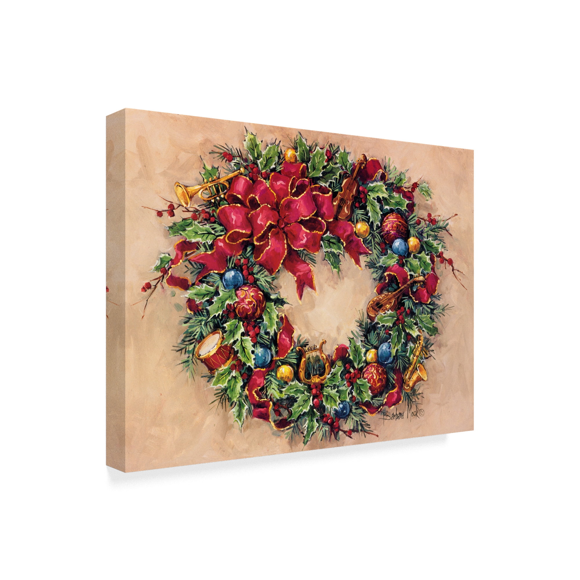 Trademark Fine Art 'Tis The Season Wreath' Canvas Art by Barbara Mock