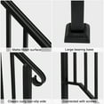 thumbnail image 5 of Tcbosik 1 to 2 Steps Outdoor Stair Railing, Metal Handrails for Outdoor Step Outdoor Railing, Easy to Install, Black, 5 of 7