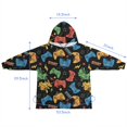 thumbnail image 7 of Colorful Games Controller Black Pattern Blanket Hoodies for Kids 6-13YR Oversize Wearable Blanket Hoodies for Boys Girls Teens, 7 of 7
