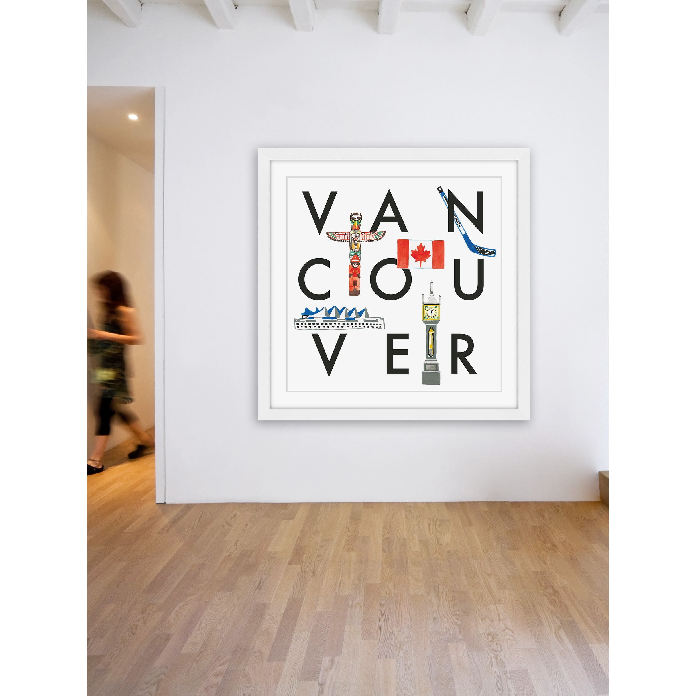 Marmont Hill "Vancouver Square" By Molly Rosner Framed Painting Art Print, 32.0" x 1.5"