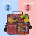 thumbnail image 3 of Tirrinia Insulated Lunch Box for Men Women, Leakproof Thermal Bento Lunch Bag Cooler Tote, Dual Compartment with Shoulder Strap, 10.3" x 7.5" x 8.6", Red, 3 of 8