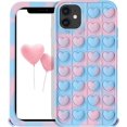 thumbnail image 1 of Funda de silicona con diseño de corazón azul para iPhone 12 Pro Max, diseño de dibujos animados, divertida, linda, única, antiestrés, estética, protectora, bonita, divertida y genial., 1 of 5