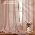 thumbnail image 2 of Elegant Blush Pink Sheer Curtains 96 Inches Long for Bedroom, Living Room Cotton Linen Textured Light Filtering Semi Sheer Drapes Natural Voile Curtains Rod Pocket, W52 x L96 in, 2 Panels, 2 of 7