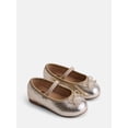thumbnail image 2 of Wonder Nation Baby Girls Bow Ballet Dress Shoes, 2 of 4