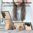 thumbnail image 5 of Dteck Case for Samsung Galaxy S24 Ultra,Shockproof Carbon Fibre Pattern Leather Case Card Slots Wallet Folding Bracket Stand Cover for Galaxy S24 Ultra,Khaki, 5 of 7