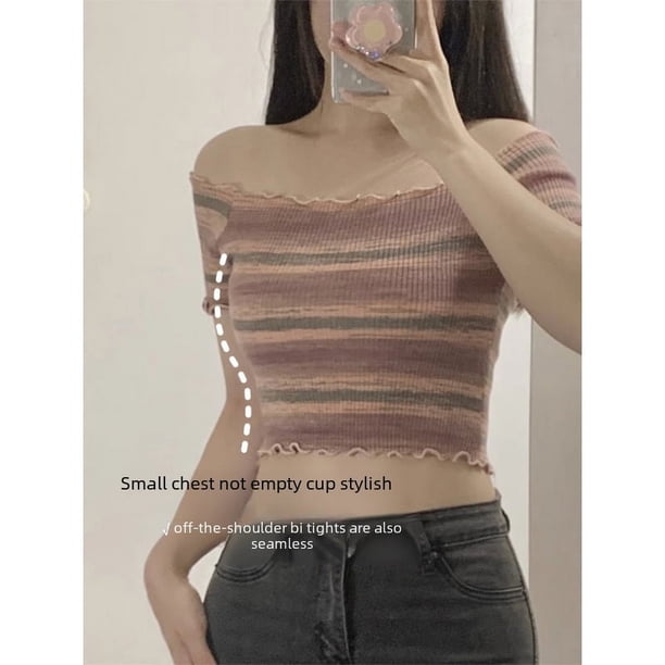 Sujetador invisible sin tirantes, ropa interior para mujer, sujetador fijo de una pieza con almohadilla para el pecho, sin aro de acero, sujetador de tirantes para niñas, sujetador fino