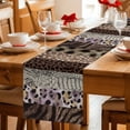 thumbnail image 4 of Animals Printed Striped Cotton Linen Table Runner for Dining Kitchen, Country Leopard Zebra Textured Wedding Outdoor Party Tablerunners, Dresser Scarf Coffee Tablecloth Runners 13x70 Inches, 4 of 8