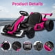 thumbnail image 4 of Historyli Kart eléctrico de 24 V,potente kart de drifting,asiento ajustable,velocidad de 13 km/h,luces LED,juguete para exteriores para niños de 6 a 15 años,color rosa y rojo., 4 of 6