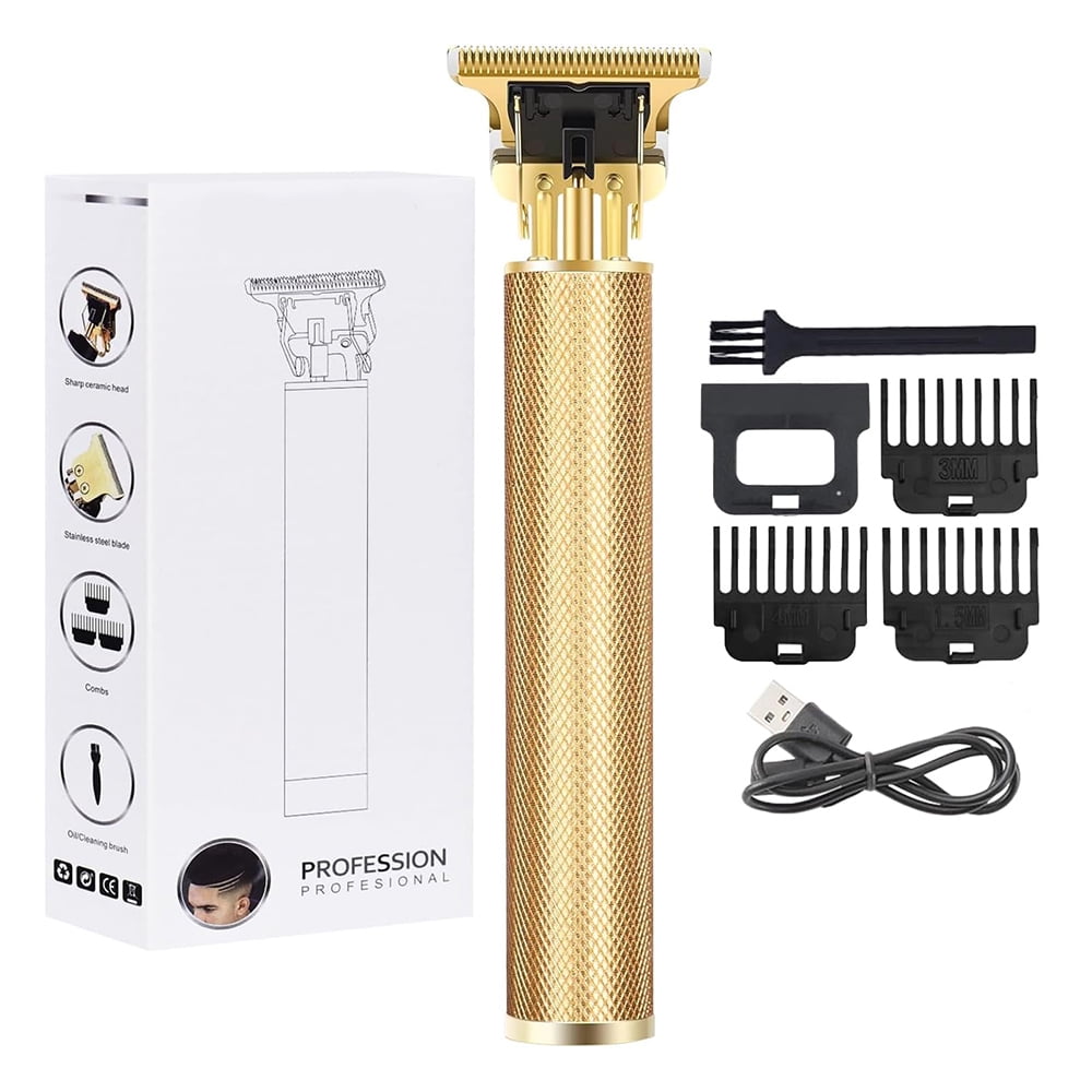 Premium Cordless Beard and Hair Trimmer for Men, 4 Adjustable Limit Combs, Professional T-Blade Zero Gapped Rechargeable Grooming Kit for Men Barber Grooming Cordless Rechargeable Close Cutting