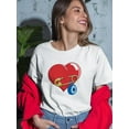 thumbnail image 2 of Heart W Nazar Eye T-Shirt Women -Engin Selcuk Designs, Female x-Large, 2 of 4
