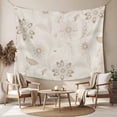 thumbnail image 2 of Brown Flowers Large Tapestry for Bedroom Wall Hanging Tapestry, Vintage Ethnic Tribal Floral Leaves Ceiling Backdrop Tapestries Poster Blanket Wall Decor for Teens Room Living Room Dorm 86" x 104", 2 of 8