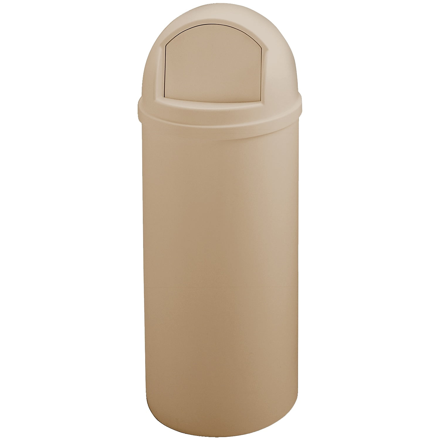 Rubbermaid Marshal 15 Gal Brown Plastic Round Trash Can
