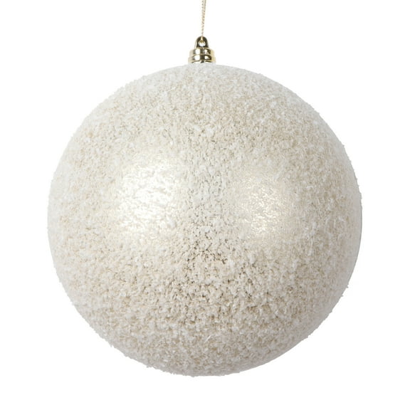 Vickerman 6" Champagne Matte Snow Covered Ornament, 2 per bag.