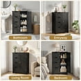 thumbnail image 3 of ZENY Bathroom Floor Cabinet, Freestanding Storage Cabinet with 4 Drawers and Adjustable Shelves, Modern Cupboard for Home Living Room Office, Black, 3 of 8