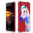 thumbnail image 1 of Coloured Cool Horse Clear Case for iPhone 7/8/SE,Aesthetic Art Design Case for Men Women,Unique Soft Transparent TPU Bumper Case Cover, 1 of 5