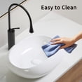 thumbnail image 3 of 18.1x15 Inch Oval Ceramic Vessel Sink, White Gloss Shatterproof Basin, Crack-Resistant, No Faucet Hole With Drain, 5.5" Height For Small Countertops, 3 of 6