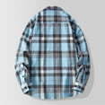 thumbnail image 4 of BXINGOHAI Mens Button Up Shirts Long Sleeve Casual Button Down Cotton Vintage Soft Plaid with Pocket Light Blue 4XL, 4 of 4