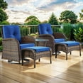 thumbnail image 2 of Bellefurn 5 Piece Wicker Patio Furniture Set,Patio Swivel Rocking Chairs Outdoor Wicker Swivel Glider Chair with Side Table and Ottoman for Balcony Porch Pool, 2 of 10