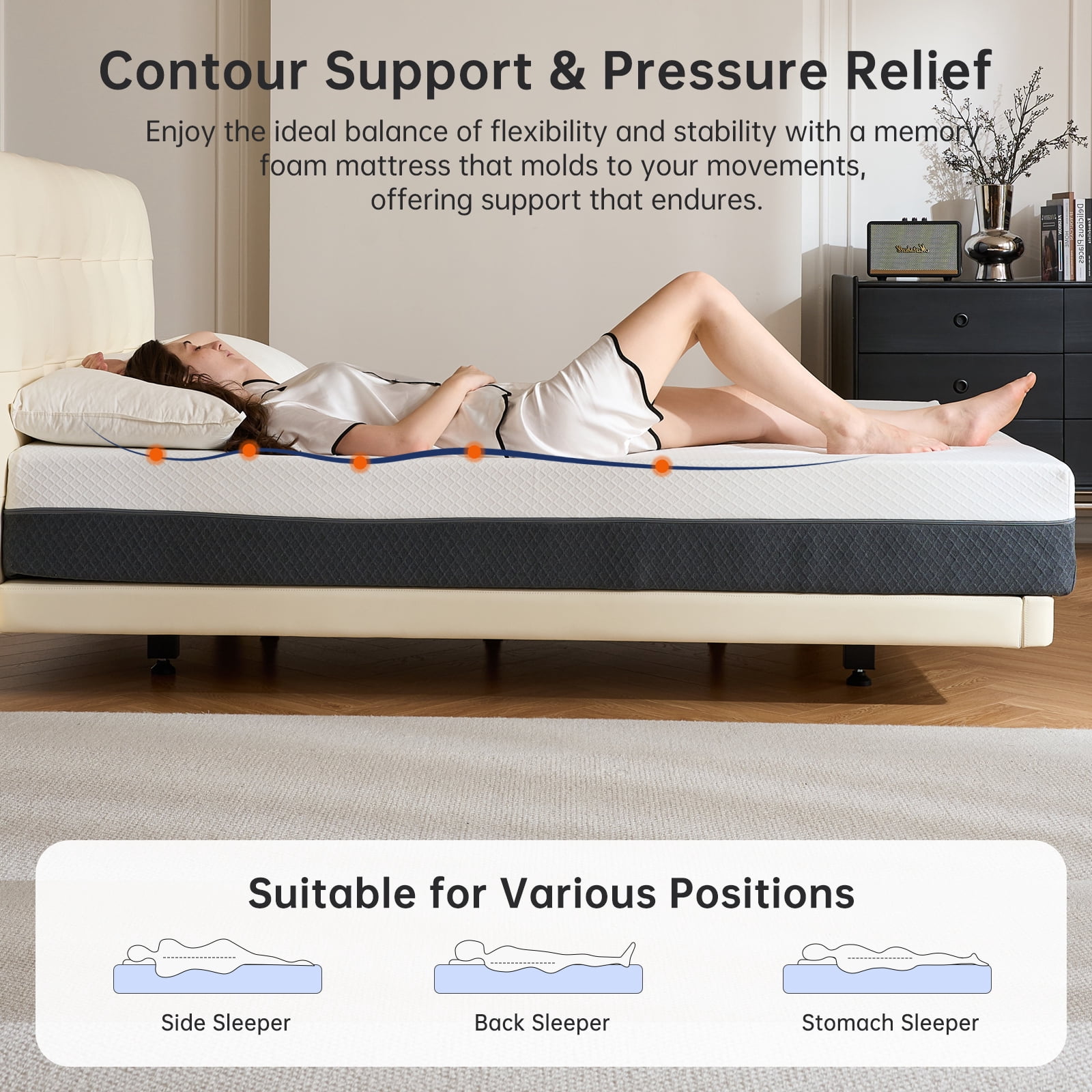 Babyqueen King Mattress Gel Memory Foam Mattress 10 inch, Medium Firm Support & Breathable Cooling, Mattress in a Box