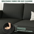 thumbnail image 4 of Walsunny 73.6" Convertible Sectional Reversible Sofa Couch, Sleeper Sectional L-Shaped Couch 3-Seat Sofa with Reversible Chaise for Small Space,Black, 4 of 6