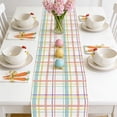 thumbnail image 2 of Dining Room Table Runner Easter Bunny Print 30x180cm Linen, Festive Holiday Decor for Large Dining Room Table, Coffee Bar and Mantel, Colorful Egg and Bunny Design for Spring, 2 of 6