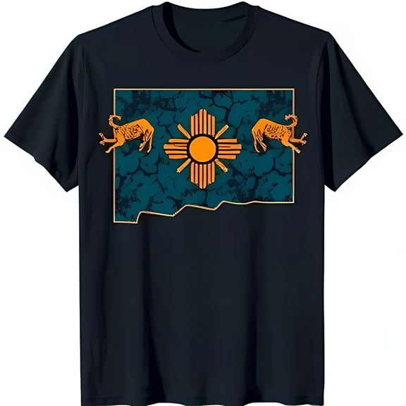 Stylish Black T-Shirt with Bold & White New Mexico Graphic