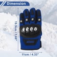 thumbnail image 6 of Unique Bargains Long Finger Steel Shell Glove Motorcycle Gloves Cycling Gloves for Climbing Motorcycling Hiking Cycling Rubber/Plastic Blue One Size 19.5cmx11cm 1 Pair, 6 of 7