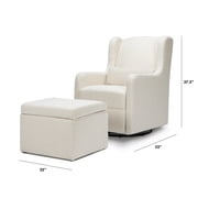 Carter's by DaVinci Adrian Swivel Glider with Storage Ottoman in Ivory Boucle