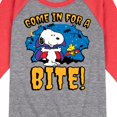 thumbnail image 3 of Peanuts - Snoopy Come In For A Bite - Toddler & Youth Raglan Graphic T-Shirt, 3 of 7