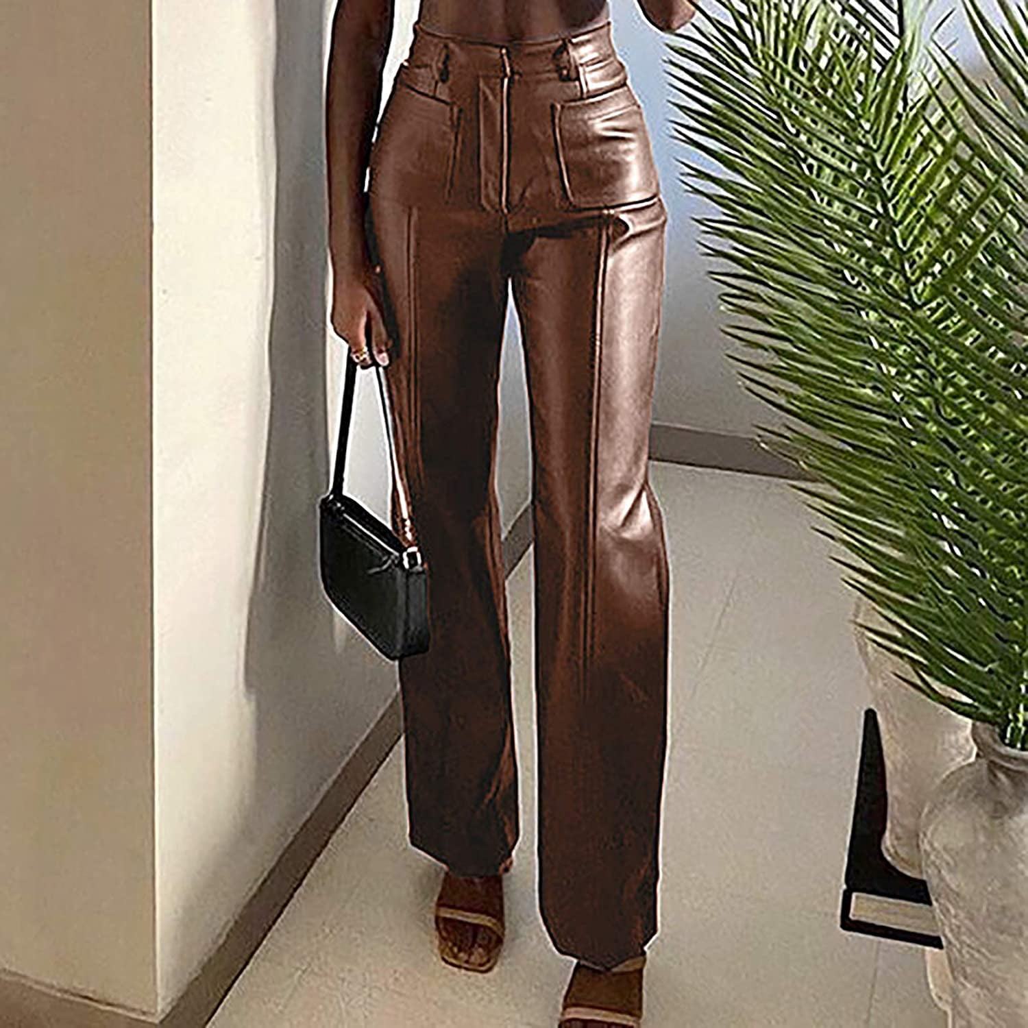 Women Pants,Women Faux Leather Pants 