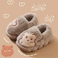 thumbnail image 4 of SGFCWSX Kids Fuzzy Bear Slippers Cozy Home Shoes for Girls Boys Adorable Indoor Footwear Khaki Size 5.5-6 Years, 4 of 5