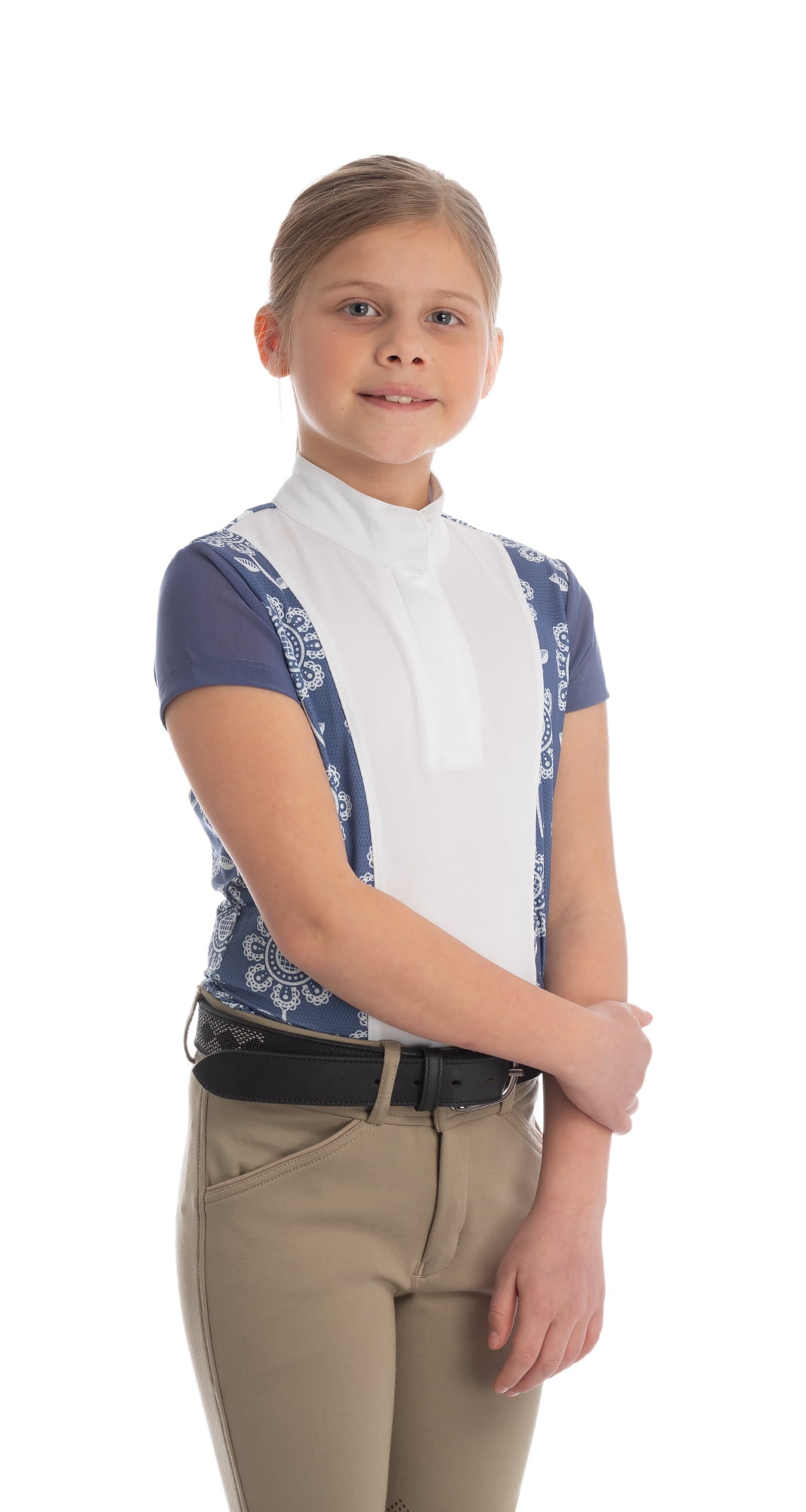 Equinavia Charlotte Kids Equestrian Short Sleeved Show Shirt with Cooling Mesh