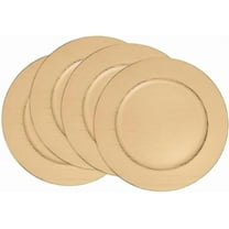 Fennco Styles Modern Brushed Charger Plates 13" Round, Set of 4 – Gold Table Chargers for Banquets, Family Dinners, Special Events, Everyday Use and Home Décor