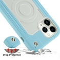 thumbnail image 6 of Heavy Duty Case for iPhone 12/iPhone 12 Pro, Rugged PC Soft TPU Shockproof Magnetic Triple-Layers Protective Cover Compatible with MagSafe Wireless Charging Military Grade Lens Protection Case,Blue, 6 of 6
