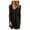 Black, variant on Fall Dresses For Women 2024 V-Neck Button Down Midi Dresses Long Sleeve Waist A-Line Tunic Dress T-Shirt Short Dress Knee Length Party Dress