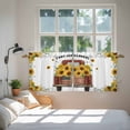 thumbnail image 3 of Sunflower Truck Tier Curtains 24 Inch Length, Yellow Flowers Summer Botanical Watercolor Cafe Short Curtains for Bathroom Over Sink, Small Kitchen Curtain Light Filtering Drapes 2 Panels 27.5"Wx24"L, 3 of 8