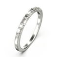 thumbnail image 2 of .40ct Baguette Cut Five Diamond Moissanite 18K White Gold Over Silver Wedding Band, 2 of 4