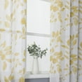 thumbnail image 5 of Shininglove 24inch Grey Short Curtains for Kitchen, Leaves Tier Curtains for Bathroom, Yellow, 5 of 7