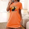 thumbnail image 2 of KIHOUT 2024 Fashion Black Round Neck Top Nightdress for Women Rabbit Pringted Short Sleeve Loose Slim Long T-shirt Home Casual Ladies Regular Pajamas Nightgown S-2XL, 2 of 7