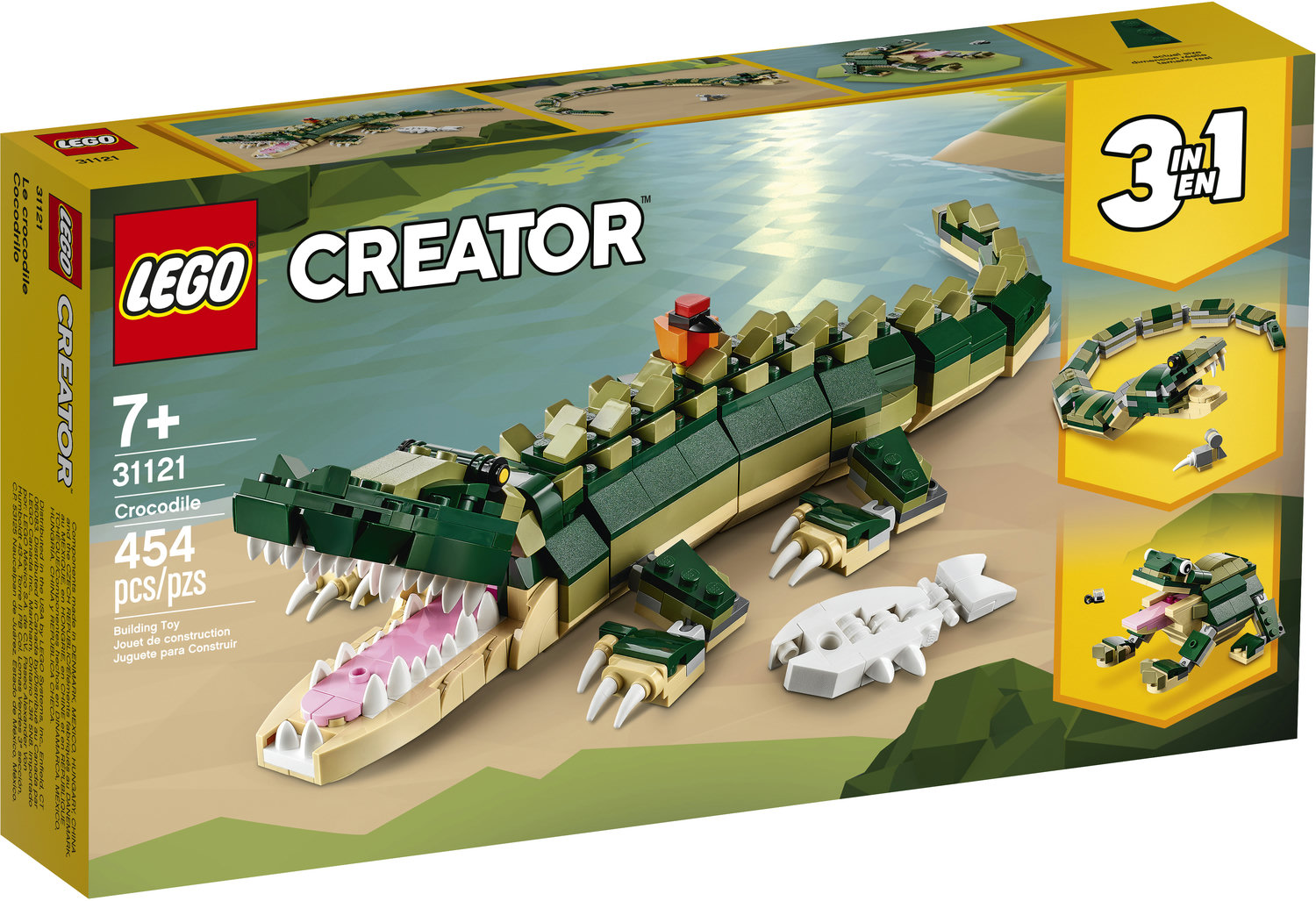 LEGO Creator 3in1 Crocodile 31121 Building Toy Featuring Wild Animal Toys for Kids (454 Pieces) - image 3 of 10