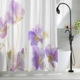 thumbnail image 2 of Watercolor Spring Floral Fabric Shower Curtain Purple Flowers Plant Washable Shower Curtains for Bathroom, Waterproof Bath Curtain with Hooks Home Decor 72x84in, 2 of 8