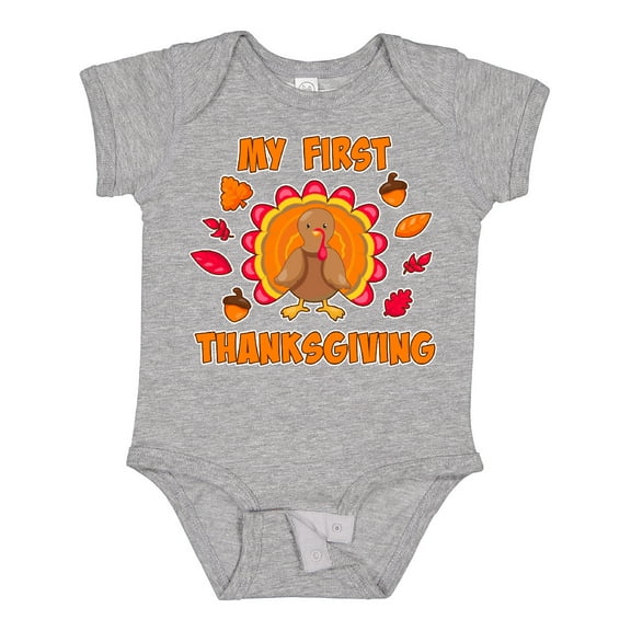 Inktastic My First Thanksgiving with Cute Turkey Boys or Girls Baby Bodysuit
