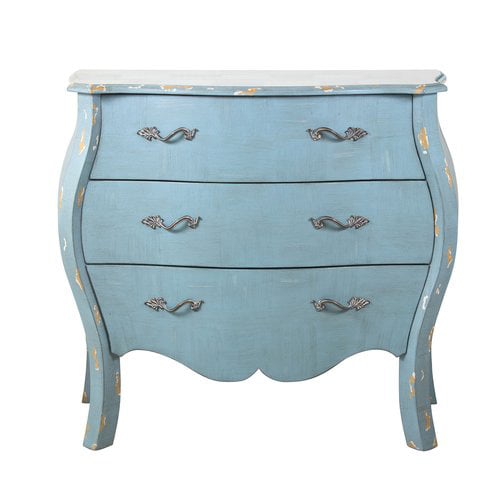 Accentrics Home Distressed Blue French Drawer Chest Walmart Com