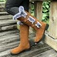 thumbnail image 4 of Mepaouo Knee High Boots for Women Fleece Lining Winter Snow Boot Round Toe Dress Long Tall Boots, 4 of 8