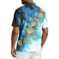 thumbnail image 6 of Men's Tie Dye Polo Shirts Short Sleeve Henley Button T Shirts Summer Vacation Causal Tees, 3XL, 6 of 6